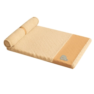 Alfombra gruesa y cálida para perro color albaricoque con almohada y felpa suave