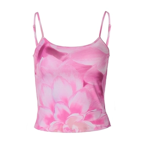 Floral print summer camisole for women with adjustable thin straps and slim fit design