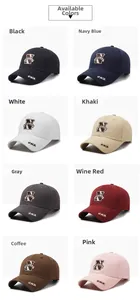 Détails de casquettes en coton en 8 couleurs avec broderie 3D de la lettre N