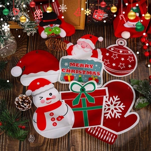 Sacchetti Regalo Di Natale Plastica PET Chiusura Lampo Dolci Confezione Forme Babbo Natale Pupazzo Di Neve