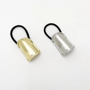 Minimalist Alloy Metal U-Shaped Ponytail Holder Hair Tie For Women Mirror Finish Gold Silver Elastic Hair Band Accessory