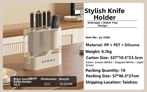 Detail view of the kitchen organizer with removable drain tray and polished PET slots