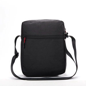 Waterproof black oxford shoulder bag for men featuring adjustable strap and back zip pocket