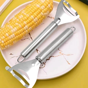 Stainless Steel Corn Stripper Peeler Manual Corn Cob Remover Tool For Kitchen Food Prep Durable Serrated Blade
