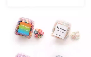 Barattolo di elastici per capelli ad alta elasticità in colori iridescenti e macaron
