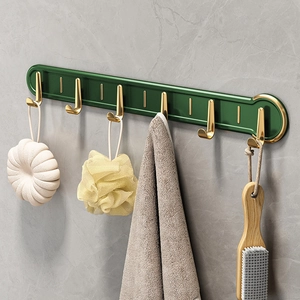 Wall Mounted Row Hooks Adhesive No Drill ABS For Bathroom Kitchen Luxury Style Waterproof Space Saving Storage Organizer