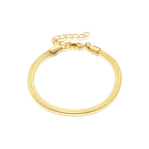 Vergoldetes Schlangenkette-Armband mit Karabinerverschluss und verstellbarem Glied