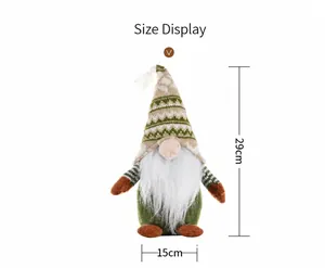Größenanzeige von 29cm grünem Weihnachtswichtel mit gestrickter Mütze
