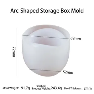 Stampo in silicone per scatola curva con altezza 72mm e specifiche tecniche complete