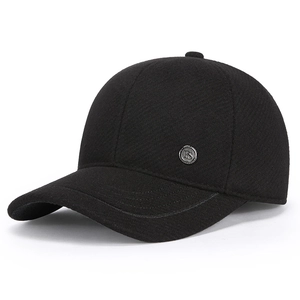 Men Winter Baseball Cap With Ear Protection Earflaps Woolen Cotton Warm Windproof Outdoor Adjustable Classic Hat