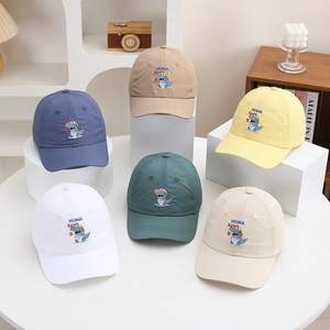 Kids quick-dry baseball caps with dinosaur embroidery in six colors for outdoor wear