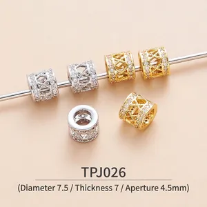 Macro detail of cubic zirconia spacer beads with 4.5mm hole for DIY jewelry making