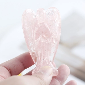 Handcrafted pink crystal resin angel figurine for elegant home decor and gifts
