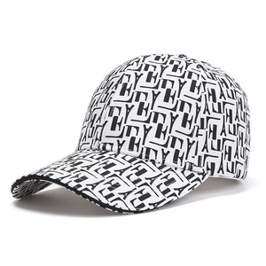 Stylish baseball cap with Eiffel Tower letters print and curved brim for sun protection