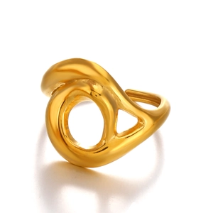 Bague dorée évidée irrégulière minimaliste avec un design ouvert et épuré