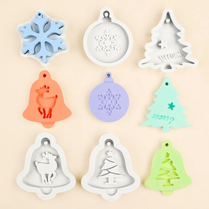 Christmas Silicone Molds Reindeer Snowflake Bell Tree For DIY Aromatherapy Plaster Resin Epoxy Diffuser Tag Cake Baking