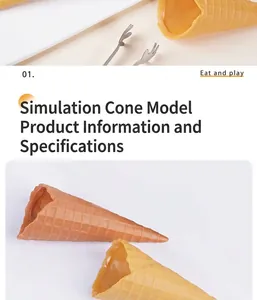 Gedetailleerde macro-opname van PVC wafelkegelmodel met realistische kruisroosterstructuur