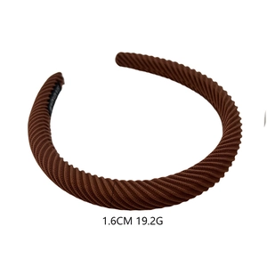 Maillard brown textured fabric sponge headband with 1.6cm width and lightweight design