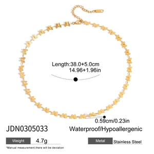 Tabella delle taglie dettagliata per collana a farfalla in acciaio inossidabile 18K