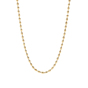 Minimalist 18K gold plated titanium necklace with polished oval bead chain links
