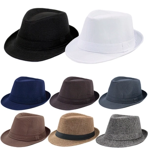 Chapeaux Fedora classiques en lin en plusieurs couleurs pour la protection solaire d'été