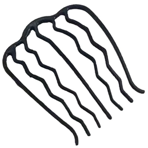 Peigne à cheveux noir mat à 7 dents pour chignons élégants et coiffures professionnelles