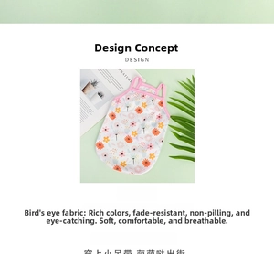 Macro detail of bird's eye mesh fabric with floral print on summer pet vest
