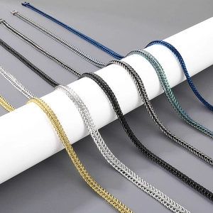 Hiphop 9mm stainless steel keel chain necklace in multiple metallic finishes and colors