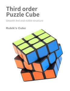 Detail view of 3x3 speed cube showing smooth feel and stable structure design