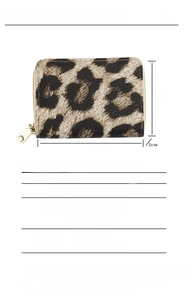 Detailed size specifications for leopard print PU leather card holder wallet