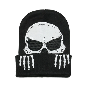 Skull Knitted Beanie Acrylic Warm Winter Hat Punk Streetwear Halloween Gothic Hip Hop For Men Women