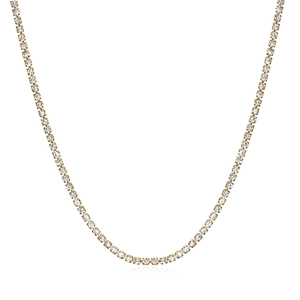 Elegante vergoldete 3mm Tennis-Halskette mit einreihigen klaren Zirkonia-Steinen