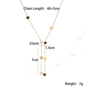Detailed technical diagram of 18K gold star heart necklace with size and weight specs