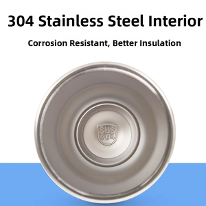 Detailed macro view of the 304 stainless steel interior with SUS 304 stamp mark