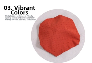 Detailed view of breathable orange fabric with eco-friendly dyeing and soft texture