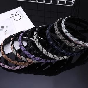 Sparkling rhinestone cross headband with non-slip teeth in multiple stylish colors