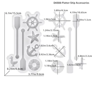 Dimensions du moule en silicone pour accessoires de voilier nautiques en résine