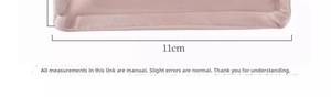 Detail shot showing 11cm width measurement of luxury velvet jewelry storage pouch