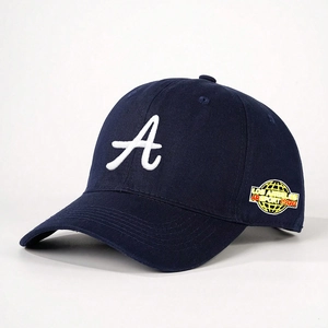 Casquette de baseball en coton bleu marine avec A brodé et écusson Los Angeles
