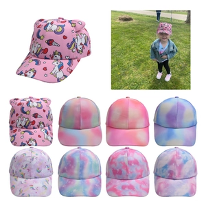 Casquettes de baseball enfant licorne colorée avec divers motifs de tie-dye