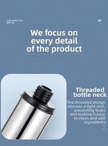 Detail view of the leak-proof threaded bottle mouth on this glass oil sprayer bottle