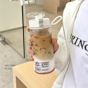 Portable Water Bottle Plastic Glass Stainless Steel Tea Infuser Leakproof Sports Outdoor Travel Office Minimalist Style