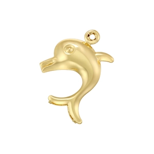 Pendentif dauphin doré poli en acier inoxydable pour bijoux au style marin
