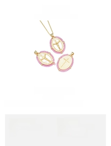 Size chart showing 24x32mm cross pendant dimensions and weight specifications