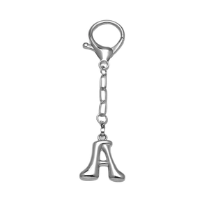 Puffy letter A keychain with 18k gold plated lobster clasp for bags and accessories