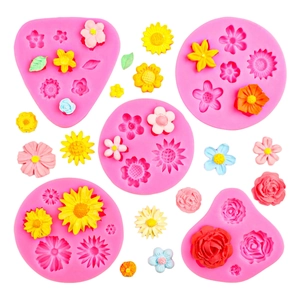 Silicone Flower Leaf Molds For Fondant Chocolate Cake Decorating Daisy Sunflower Rose Baking Tools Accessory Assorted