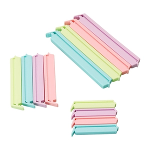 Colorful plastic food sealing clips set in various sizes for kitchen bag storage