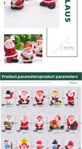 Detailed size parameters for painted Santa and snowman miniature Christmas ornaments