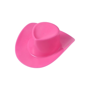 Cute pink cowboy hat shaped plastic ice cream bowl for children with a smooth finish