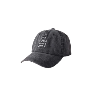 Casquette de baseball classique en coton délavé gris foncé avec broderie